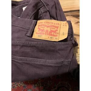 Levis 501 Original Straight Fit Jeans Size 40x30 Purple White Oak Cone Denim‎